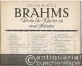 Sonate II fis-Moll, Op. 2 (= Johannes Brahms. Werke für Klavier zu zwei Händen).