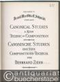 Musik (Bücher/Noten) » Lehrbücher - Canonical Studies a new Technic in Composition / Canonische Studien eine neue Compositions-Technik von Bernhard Ziehn.