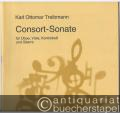 Consort-Sonate für Oboe, Viola, Kontrabaß und Gitarre (1985) (= DVfM 8432). Partitur und Stimmen.