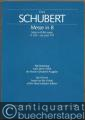 Messe in B / Mass in B flat major D 324 (op. post. 141) für Soli SATB, Coro SATB, 2 Oboi, 2 Fagotti, 2 Trombe, Timpani, 2 Violini, Viola, Violoncello, Contrabasso und Organo, 2 Corni, 3 Tromboni ad libitum (= Carus CV 40.657/03 / Bärenreiter BA 5621a). Klavierauszug.