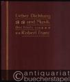 Ueber Dichtung und Musik. Drei Briefe von Robert Franz.