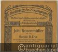 Sonate B-Dur für vier Instrumente und Basso continuo (4 Streicher oder Bläser mit Cembalo, Pianoforte oder Orgel). Partitur (zugleich Continuostimme), 4 Streicherstimmen.