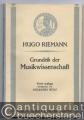 Grundriß der Musikwissenschaft (= Wissenschaft und Bildung. Einzeldarst. aus allen Gebieten des Wissens 34).