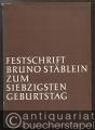 Festschrift Bruno Stäblein zum 70. Geburtstag.
