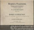 Boris Godounov. Narodnaja muzykal'naja drama b 4-x dejctvijach s prologom / Opera en quatre actes et un prologue / Boris Godunow. Oper in vier Aufzügen mit einem Prolog. Klavierauszug.