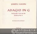 Adagio in G. Violoncello-Solo aus der Sinfonia No. 13 für Violoncello und Klavier. Partitur und Stimme.