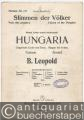 Musik (Bücher/Noten) » Noten/Partituren - Hungaria. Ungarische Lieder und Tänze. Fantasie / Magyar dal es tanc. Abrand (= Stimmen der Völker. Parnass No. 176). Salonorchester. 13 Stimmen.