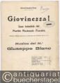 Musik (Bücher/Noten) » Noten/Partituren - Giovinezza. Inno trionfale del Partito Nazionale Fascista. Salonorchester. Partitura Orchestra u. Orchestrina (9 Stimmen).