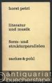 Literatur und Musik. Form- und Strukturparallelen (= Schriften zur Literatur, hrsg. v. Reinhold Grimm, Band 5).