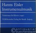 Variationen für Klavier (1940) (= Hanns Eisler Instrumentalmusik, DVfM 8051).