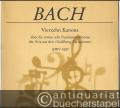 Vierzehn Kanons über die ersten acht Fundamentalnoten der Aria aus den "Goldberg-Variationen" BWV 1087 (= DVfM 8004).