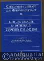 Lied und Liedidee im Ostseeraum zwischen 1750 und 1900 (= Greifswalder Beiträge zur Musikwissenschaft 10).