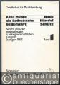 Alte Musik als ästhetische Gegenwart: Bach, Händel, Schütz. Bericht über den internationalen musikwissenschaftlichen Kongreß Stuttgart 1985. Band 1 und 2.
