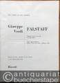 Musik (Bücher/Noten) » Noten/Partituren - Falstaff. Commedia lirica in tre atti (= Edition Ricordi). Opera completa per canto e pianoforte.