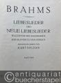 Musik (Bücher/Noten) » Noten/Partituren - Liebeslieder und neue Liebeslieder. Walzer für vier Singstimmen und Klavier zu vier Händen [Op. 52, Nr. 1-18. Op. 65, Nr. 1-15. Anhang: Op. 65, Nr. 3 in tiefer Ausgabe] (= Edition Peters, Nr. 3912). Partitur.