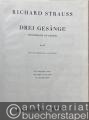 Musik (Bücher/Noten) » Noten/Partituren - Drei Gesänge (Friedrich Rückert), Op. 87 für hohe Baßstimme und Klavier (1929/35).