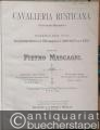 Cavalleria Rusticana (Sicilianische Bauernehre). Melodram in einem Aufzug. Vollständiger Clavierauszug mit deutschem und italienischem Text (Wiener Bearbeitung).