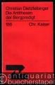 Die Antithesen der Bergpredigt (= Theologische Existenz heute, Schriftenreihe, hrsg. von Trutz Rendtorff u. K. G. Steck, Heft 186).