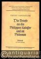 Die Briefe an die Philipper, an die Kolosser und an Philemon (= Kritisch-exegetischer Kommentar über das Neue Testament, begr. v. H. A. Wilhelm Meyer, 9. Abteilung). Beiheft.