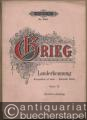 Landerkennung (Landkjending). Gedicht von Björnstjerne Björnson für Männerchor, Baryton Solo, Orchester (und Orgel ad libitum), Opus 31 / Recognition of Land / Nouvelle Patrie (= Edition Peters, No. 2085). Klavier-Auszug.
