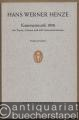 Kammermusik 1958 über die Hymne >In lieblicher Bläue< von Friedrich Hölderlin für Tenor, Gitarre und acht Solo-Instrumente (Streichquintett ad lib. chorisch) (= Edition Schott, Nr. 4599). Studien-Partitur.