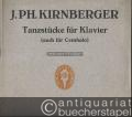 Tanzstücke für Klavier (auch für Cembalo) / Pieces de dance pour le piano (ou le clavecin) / Dancing pieces for the piano (or harpsichord) (= Werk-Reihe für Klavier. Edition Schott, No. 2484).