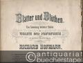 Frühlingslied (No. 30 aus den Liedern ohne Worte) (= Blätter und Blüthen. Eine Sammlung beliebter Stücke für Violine und Pianoforte in leichter Bearbeitung herausgegeben von Richard Hofmann, No. 5). Nur die Klavierpartitur.