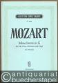 Missa brevis in G für Soli, Chor, Orchester und Orgel, KV 49 (47d) (= Edition Breitkopf, Nr. 8080). Klavierauszug mit Text.