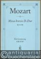 Missa brevis D-Dur für Soli, Chor und Orchester, KV 194 (= Edition Breitkopf, Nr. 5739). Klavierauszug.