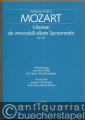 Litaniae de venerabili altaris Sacramento, KV 125. Soli SATB, Coro SATB, 2 Flauti, 2 Oboi, 2 Corni, 2 Clarini, 2 Violini, 2 Viole, Basso continuo (vlc, fag, cb, org), 3 Tromboni ad libitum (= Bärenreiter 4763a / Carus CV 40.055/03). Klavierauszug nach dem Urtext der Neuen Mozart-Ausgabe.