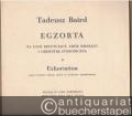 Egzorta do tekstow starohebrajskich na glos recytujacy, chor mieszany i orkiestre symfoniczna / Exhortation sur les textes hebraiques anciens pour recitant, choeur mixte et orchestre symphonique (1959/60) (= PWM 4179). Wyciag na dwa fortepiany / Reduction pour deux pianos [Klavierauszug].