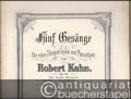 Jägerlied "Zierlich ist des Vogels Tritt im Schnee" von Eduard Mörike (= Fünf Gesänge für eine Singstimme mit Pianoforte von Robert Kahn, Op. 12 Nr. 1). Für hohe Stimme.