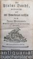 Religion/Philosophie » Bibel-Ausgaben - Die Psalme Davids, verdeutscht und mit Anmerkungen versehen durch Ignaz Weitenauer, ehemals k.k. Lehrer der morgenländischen Sprachen. - [Angebunden:] Biblische Breviergesänge.