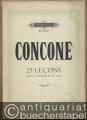 25 Lecons de chant de moyenne difficulte faisant suite aux 50 premieres lecons pour le medium de la voix par J. Concone, Opus 10 (= Edition Peters, No. 1440a). Für mittlere Stimme.