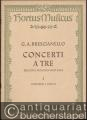Concerti a tre für zwei Violinen und Bass. [Heft] I: Concerti 1 und 2 (= Hortus Musicus 66. Bärenreiter-Ausgabe, Nr. 326).