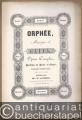 Orphee [Tragédie opéra (Drame héroïque) in drei Akten]. Musique de Gluck. Opera Complet (= Partitions en format in-8°. Partitions avec paroles francaises / [Bibliotheque de choix]). Partition de Piano et Chant [Klavierauszug].