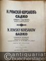Musik (Bücher/Noten) » Noten/Partituren - Sadko (1895/96). Romantische Oper in sieben Bildern / Legende lyrique. Klavierauszug / Partition pour piano et chant.