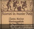 Allerlei in bunter Reih, Op. 129. Zehn kleine Vortragsstücke für den Klavierunterricht von Edmund Parlow.