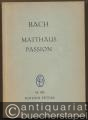 Matthäus-Passion (= Edition Peters, Nr. 580). Taschenpartitur.