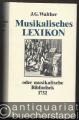 Musikalisches Lexikon oder musikalische Bibliothek 1732 (= Documenta Musicologica. Erste Reihe: Druckschriften-Faksimiles, III).