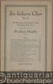 Im höhern Chor. 15 Motetten und geistliche Lieder für Gemischten Chor, bearbeitet und komponiert von Friedrich Hänßler, Op. 13. Heft IV.