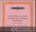 Leichte Stücke und Lieder russischer und sowjetischer Komponisten für Violine und Klavier (nach Griffarten geordnet) (= Edition Peters, Nr. 4797). Klavierpartitur u. Violinstimme.