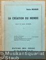 La Creation du Monde (1923). Ballet de blais censdrars. Partition de poche.