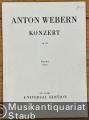 Konzert für Flöte, Oboe, Klarinette in B, Horn in F, Trompete in C, Posaune, Geige, Bratsche und Klavier, Op. 24 (= Universal Edition, No. 12487). [Taschen-]Partitur / Score.