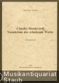 Claudio Monteverdi. Verzeichnis der erhaltenen Werke (SV). Kleine Ausgabe.