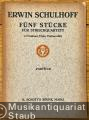 Fünf Stücke für Streichquartett (2 Violinen, Viola, Violoncello) (1923) (= Edition Schott, No. 3458). Taschenpartitur.