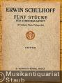 Fünf Stücke für Streichquartett (2 Violinen, Viola, Violoncello) (1923) (= Edition Schott, No. 3458). Taschenpartitur.