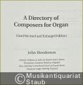 (Auto-)Biographie/Briefe &raquo; Musiker &raquo;  &raquo;  - A Directory of Composers for Organ.