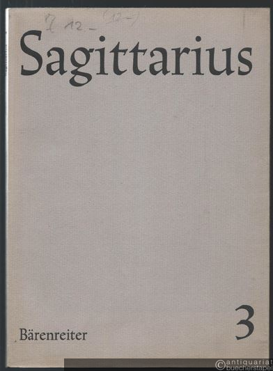  - Sagittarius (= Beiträge zur Erforschung und Praxis alter und neuer Kirchenmusik, 3).