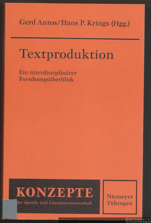 - Textproduktion. Ein interdisziplinärer Forschungsüberblick (= Konzepte der Sprach- und Liteaturwissenschaft, Band 48).  - Textproduktion. Ein interdisziplinärer Forschungsüberblick (= Konzepte der Sprach- und Liteaturwissenschaft, Band 48).